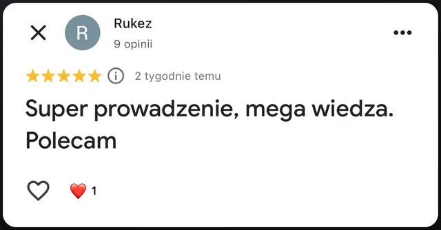 Opinia w Google, 5/5