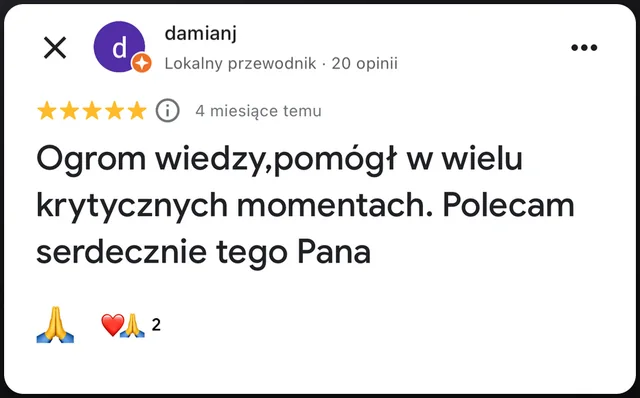 Opinia w Google, 5/5