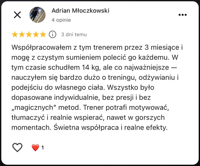 Opinia w Google, 5/5
