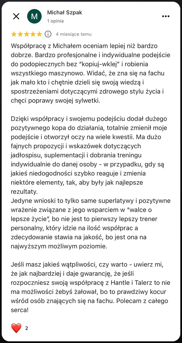 Opinia w Google, 5/5