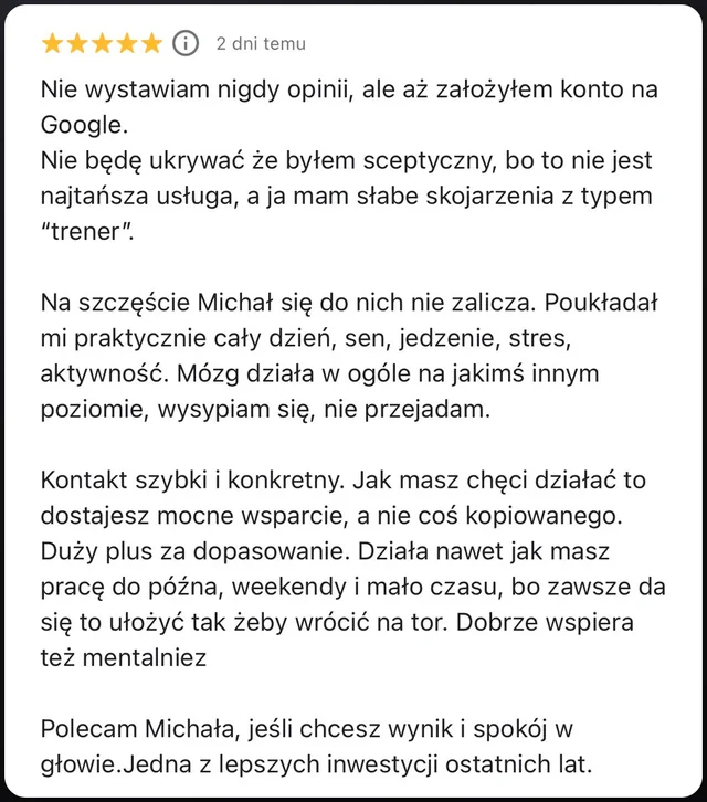 Opinia w Google, 5/5