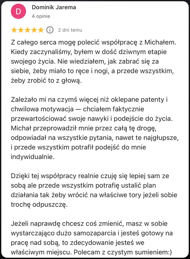 Opinia w Google, 5/5