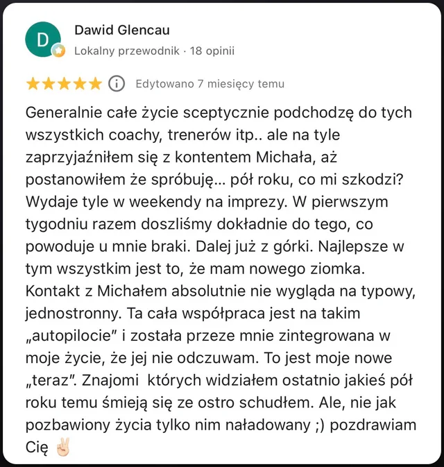 Opinia w Google, 5/5